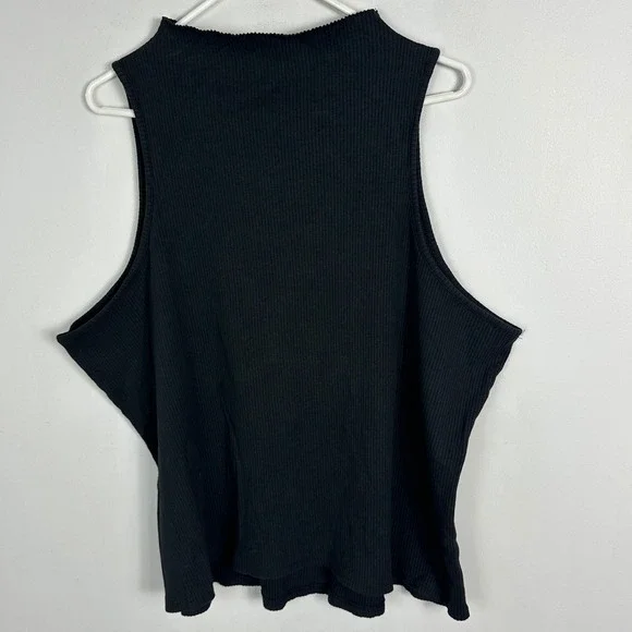Anthropologie Maeve Alicia Mock Neck Ribbed Top Black Womens Sz 3X Bohemian Boho - Picture 11 of 16